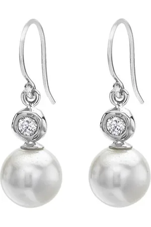 Dower & Hall 18k Pearl & Diamond Drop Earrings