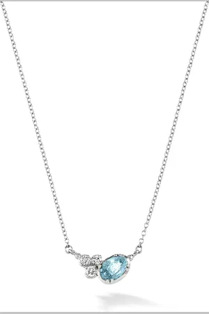 Dower & Hall 14k Gold Stargazer Oval Aquamarine Pendant