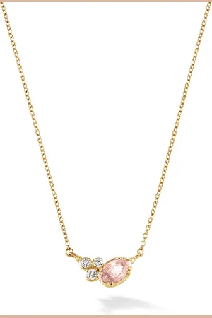 Dower & Hall 14k Gold Stargazer Oval Morganite Pendant