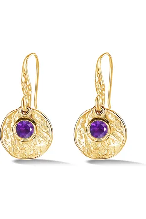 Dower & Hall Hammered Disc & Amethyst Array Earrings