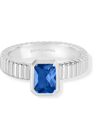Dower & Hall 14k Lab Grown Sapphire Octagon Twist Twinkle Ring
