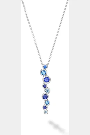 Dower & Hall 18k Sapphire & Aquamarine Long Cascade Pendant
