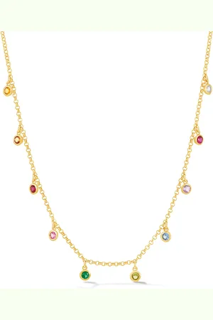 Dower & Hall Mixed Gemstone Array Chain Necklace