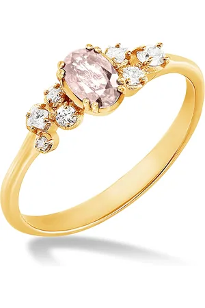 Dower & Hall 18k Oval Morganite & Diamond Stargazer Ring