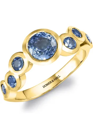 Dower & Hall 18k Gold & Sapphire Dotty Wave Ring