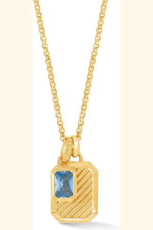 Dower & Hall Blue Topaz Octagon Humbug Necklace