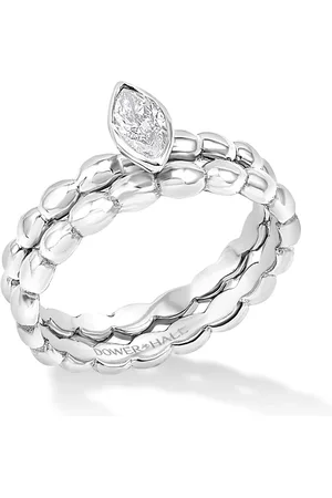 Dower & Hall 14k Marquise Bubbles Narrative Ring Stack