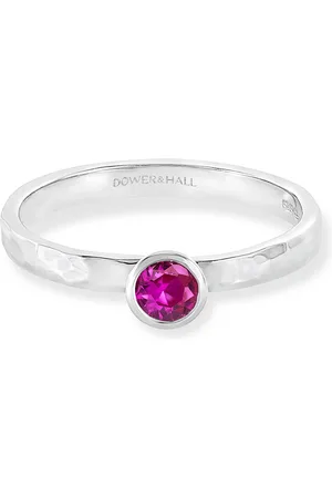 Dower & Hall 14k Pink Sapphire Hammered Twinkle Ring