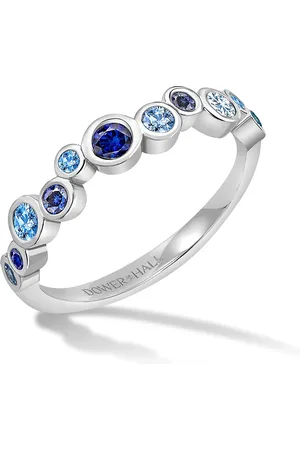 Dower & Hall 18k Blue Sapphire & Aquamarine Cascade Ring