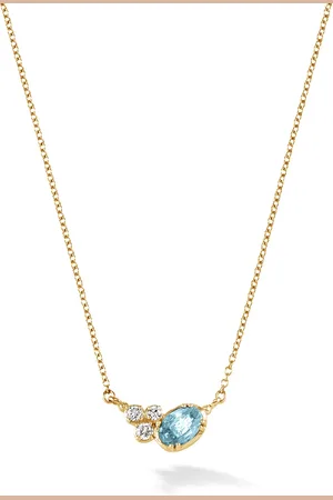 Dower & Hall 14k Gold Stargazer Oval Aquamarine Pendant