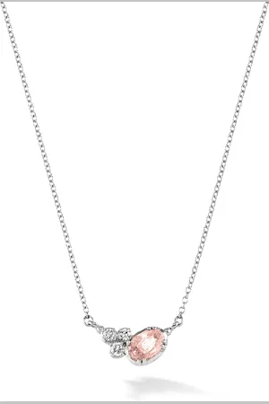 Dower & Hall 14k Gold Stargazer Oval Morganite Pendant