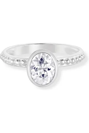 Dower & Hall White Topaz Oval Granular Dotty Twinkle Ring