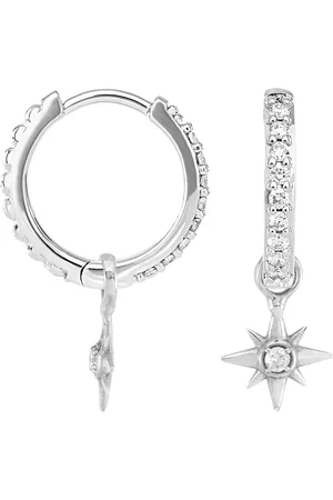 Dower & Hall 9k Gold & Diamond North Star Ear-Hoop Drops