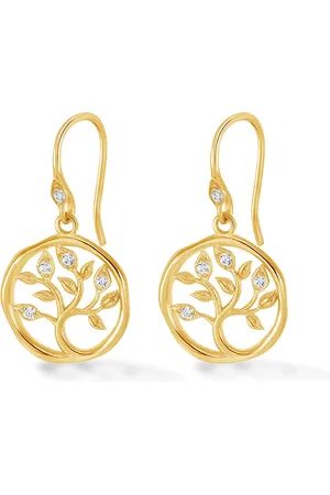Dower & Hall 18k Diamond Tree of Life Talisman Earrings