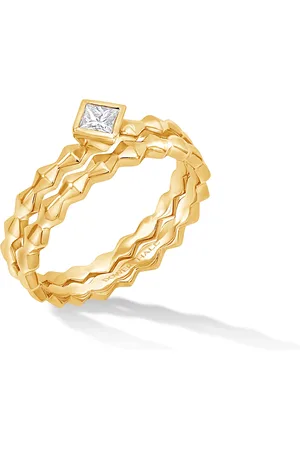 Dower & Hall 14k Brancusi Duo Narrative Ring Stack