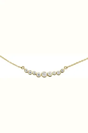Dower & Hall 18k Gold & Diamond Small Cascade Bar Necklace