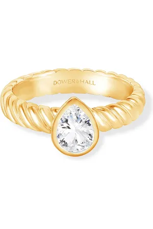 Dower & Hall 14k Lab Grown Diamond Pear Twist Twinkle Ring