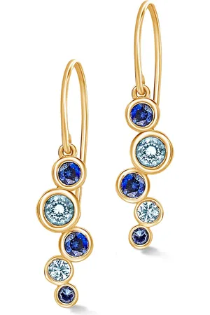 Dower & Hall 18k Sapphire & Aquamarine Large Cascade Earrings
