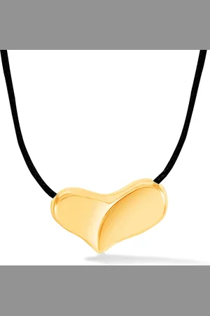 Dower & Hall Large Puff Heart Cord Necklace
