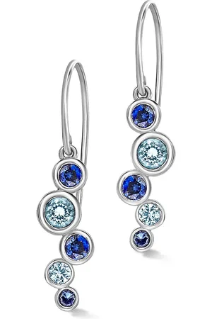 Dower & Hall 18k Sapphire & Aquamarine Large Cascade Earrings