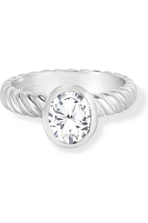 Dower & Hall Oval White Topaz Twist Twinkle Ring