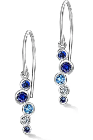 Dower & Hall 18k Blue Sapphire & Aquamarine Cascade Earrings