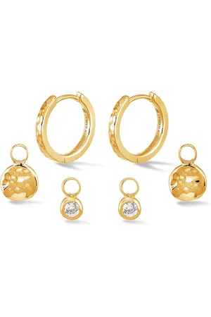 Dower & Hall Hammered Hoops Disc & Dewdrop Set