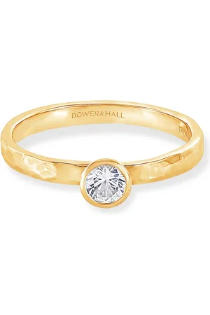 Dower & Hall 14k Lab Grown Diamond Hammered Twinkle Ring
