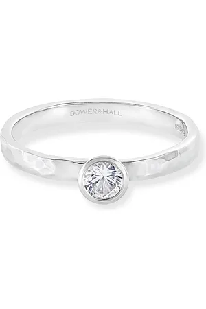 Dower & Hall 14k Lab Grown Diamond Hammered Twinkle Ring