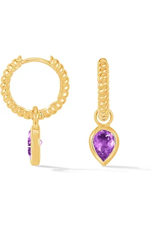 Dower & Hall Amethyst Twist Huggie Charm Hoops