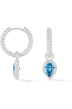 Dower & Hall Blue Topaz Twist Huggie Charm Hoops