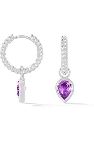 Dower & Hall Amethyst Twist Huggie Charm Hoops