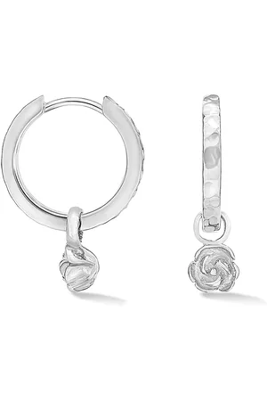 Dower & Hall Hammered Wild Rose Hoops