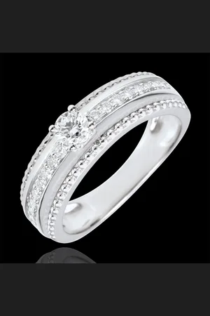 Edenly Solitaire Ring - Salty Flower - two rings - 0.18 carat