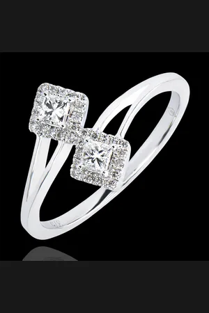Edenly Ring Abundance - You & I Princess Diamonds - 18 carats and