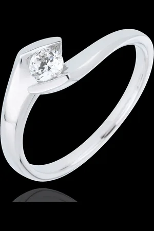 Edenly Solitaire Ring Precious Nest - Set Shoulders - Summer evening - white