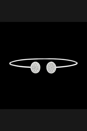 Edenly Open Bangle Bracelet - Ellipse - 9 carats and diamonds