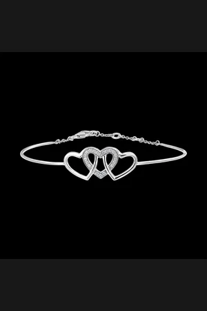 Edenly Precious Secret Bangle Bracelet - Interlaced Hearts - 9 car