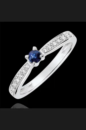 Edenly Garlane Solitaire Ring set with 4 claws - 0.14 carat sapphire and diam