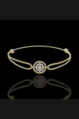 Edenly Bracelet Salty Flower - circle - - beige cord