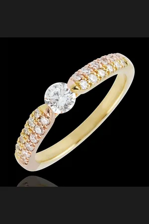 Edenly Yellow Gold and Rose Gold Triumphal Solitaire Ring - 0.25 carat - 18 c