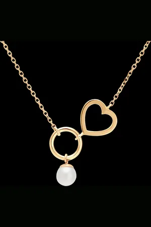 Edenly Abundance Necklace - Heart - 18 carat and pearl