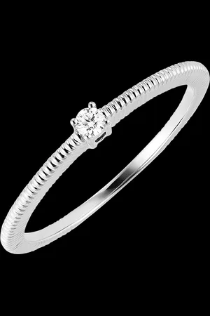 Edenly Freshness ring - tailored solitaire - 18-carat and diamond