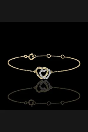 Edenly Yellow Gold Diamond Bracelet - Consensual Hearts - 9 carats