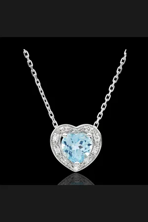 Edenly Enchanting Blue Topaz Heart Necklace - 18 carats