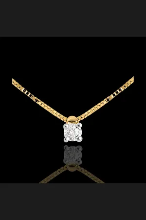 Edenly Solitaire necklace - - 0.07 carat - 18 carats