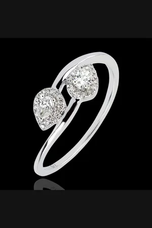Edenly Ring Abundance - You & I Pear Diamonds - 18 carats and diam
