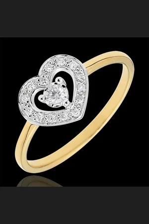 Edenly Bi-colour Gold Tiphanie Heart Ring - 18 carats