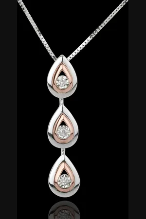 Edenly Necklace Dewdrop variation - white gold. rose gold - 18 carat