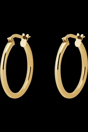 Edenly Medium thick hoop earrings ??? diameter 15mm ??? 18 carat